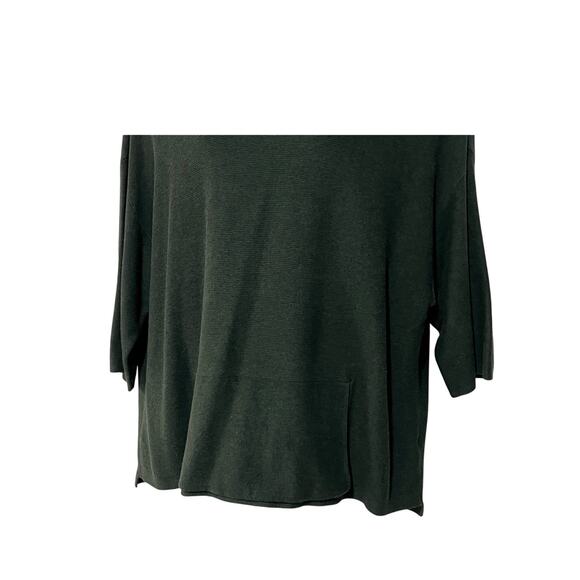 PURE J. JILL WOMENS XLARGE V-NECK DOMAN TUNIC SILK WOOL BLEND SWEATER GREEN - Picture 5 of 11